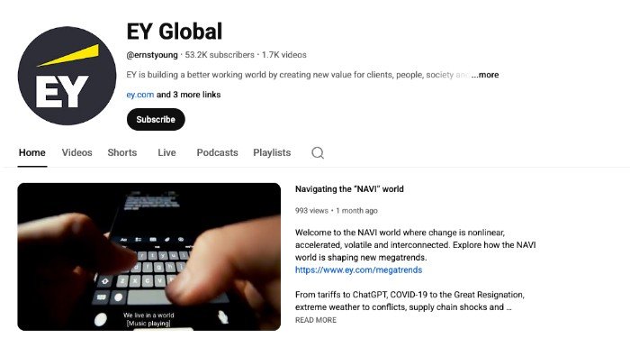 EY Podcast Content on YouTube