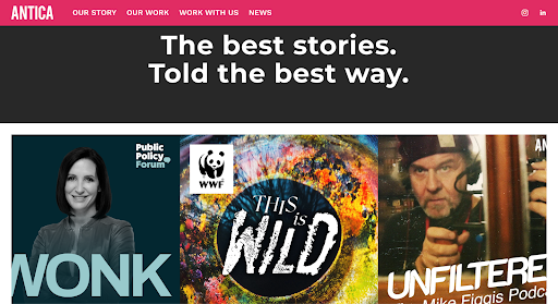 Antica Productions: Best for storytelling and narrative series