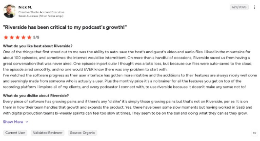 A review regarding Riverside's auto-save feature.