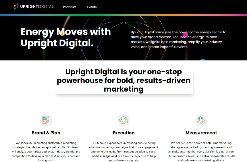 Upright Digital website
