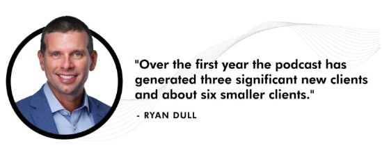 Ryan Dull testimonial on podcast-driven client acquisition.