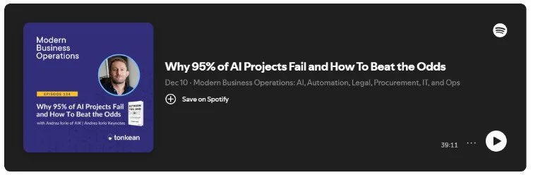 An example of podcast content strategy for Tonkean