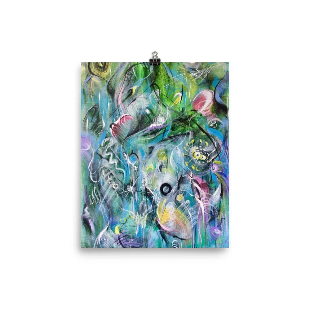 Refreshing Aquatic "Frolicking Energy" Art Print (no frame)