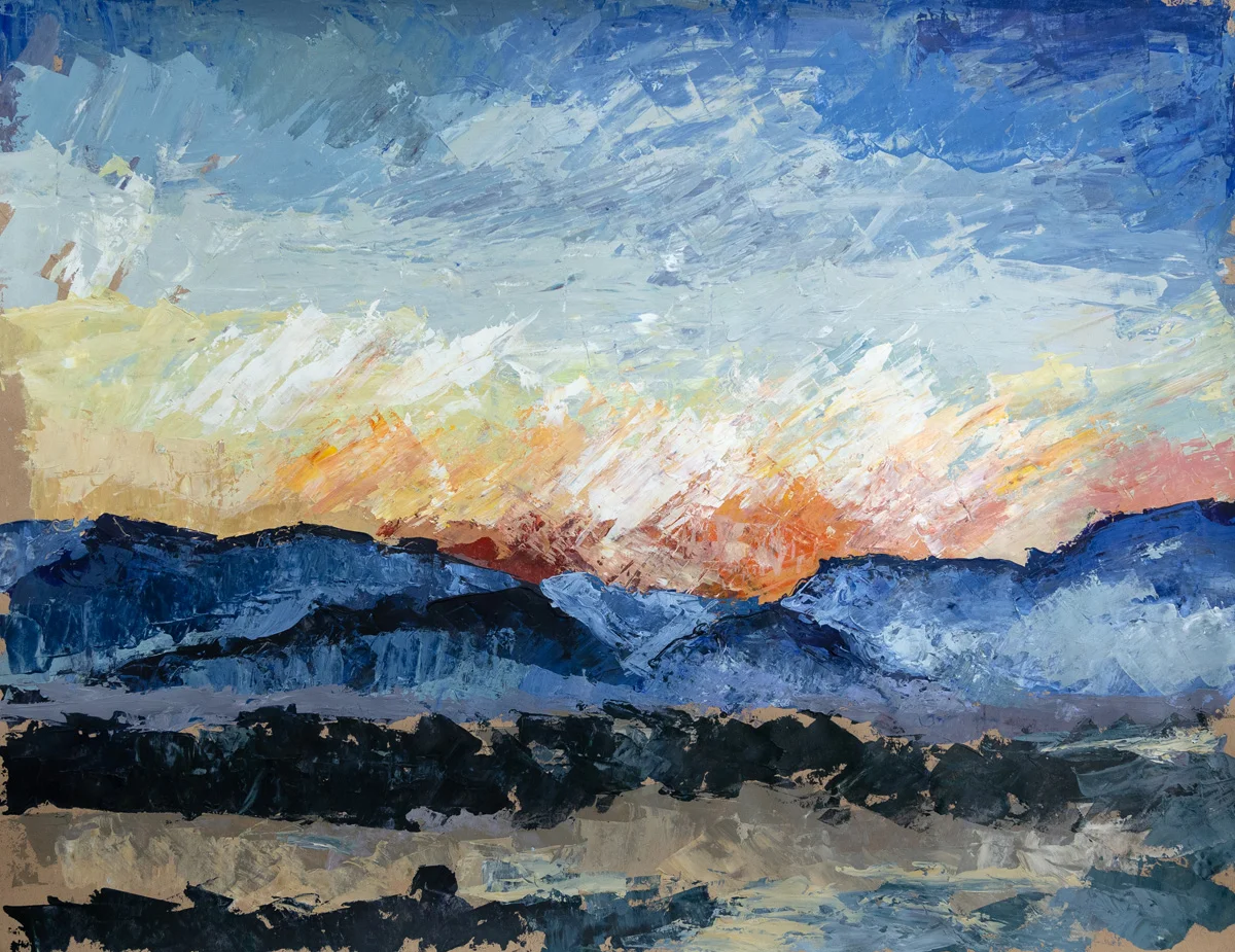 Desert Mountains Acrylic on Toned Paper 18 x 24 2018