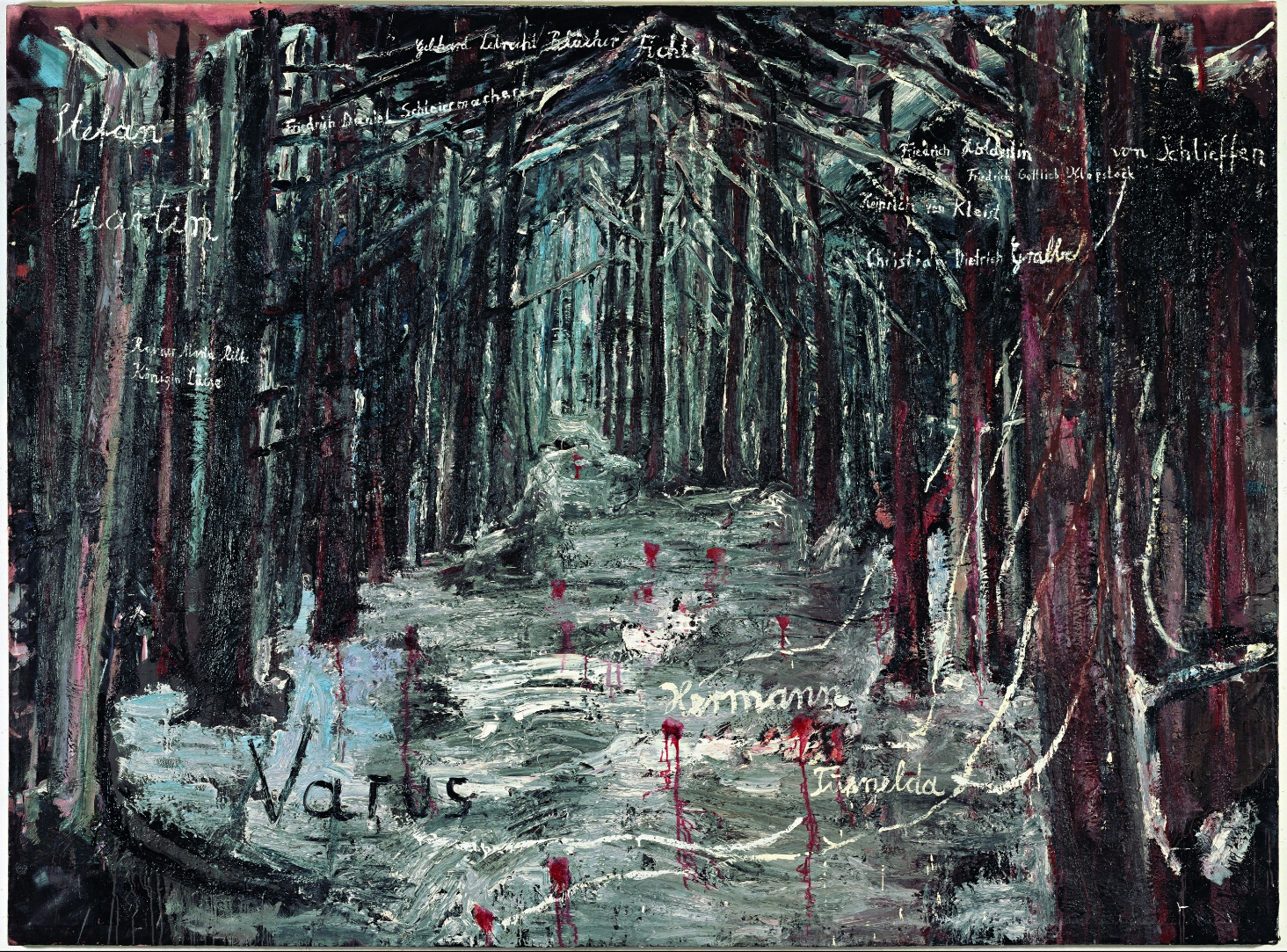 Anselm Kiefer Varus, 1976 Oil and acrylic on burlap, 78 7/10 × 106 3/10 in Centre Pompidou
