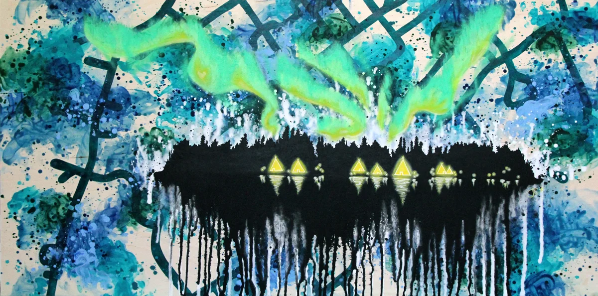COPPER INDIANS | 48” x 24” | acrylic on wood | 2015 | ** as seen in HOUSE AND GARDEN MAGAZINE | SOLD