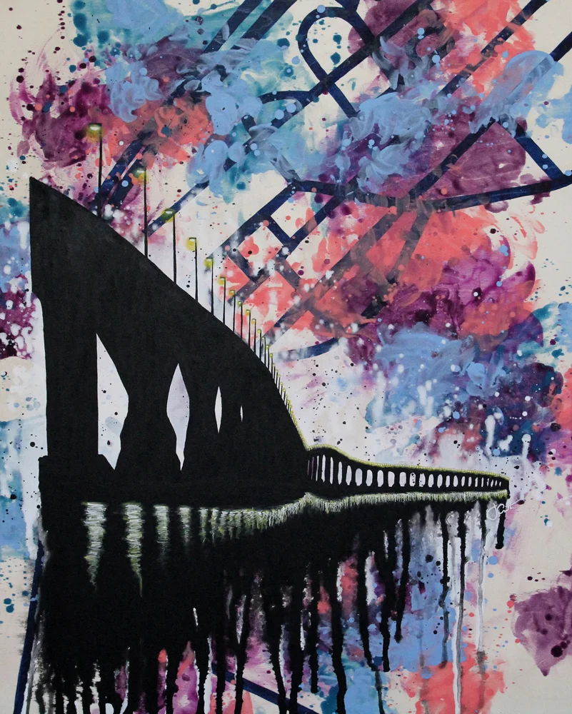 CRADLED IN THE WAVES | 24” X 30” | acrylic on wood | 2015