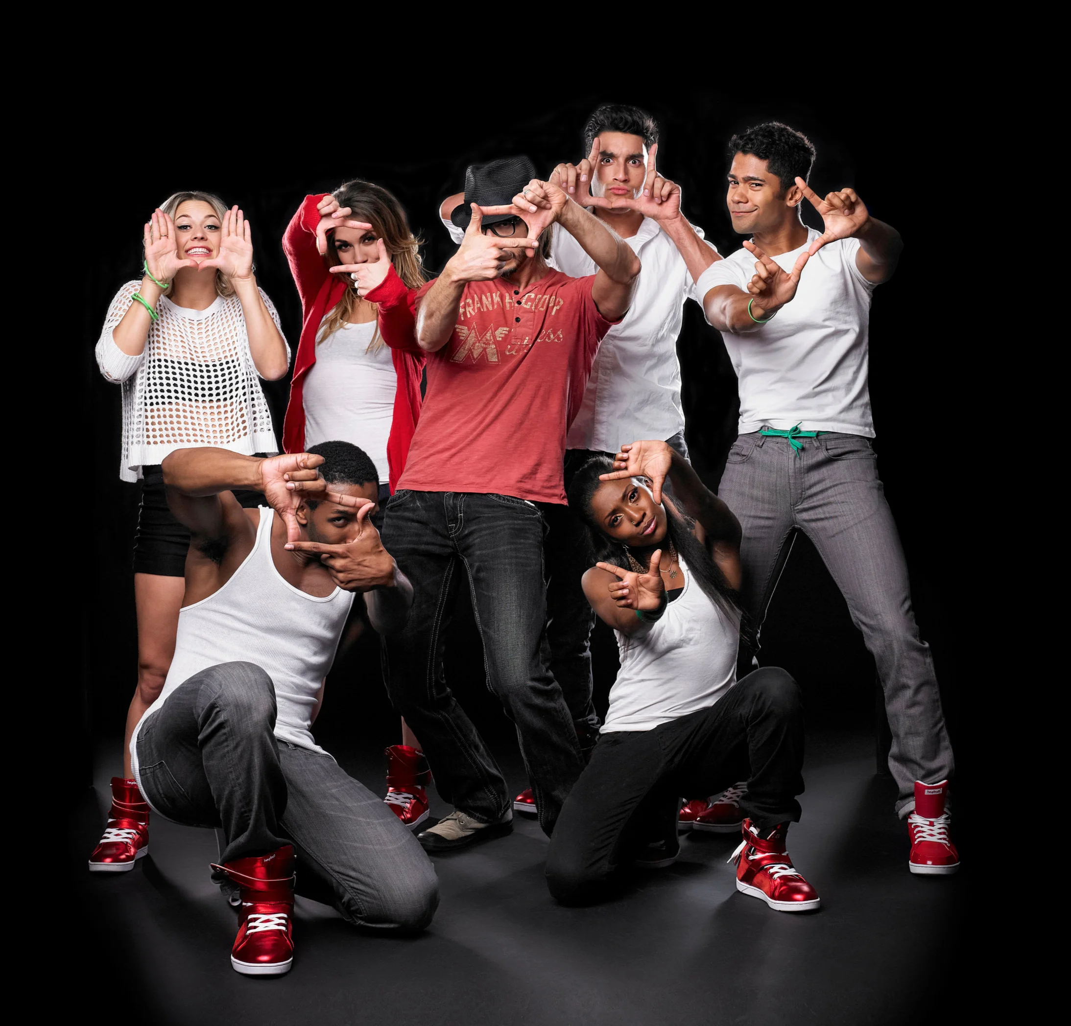 Jimmy (center) on set with tWitch and the So You Think You Can Dance all stars.