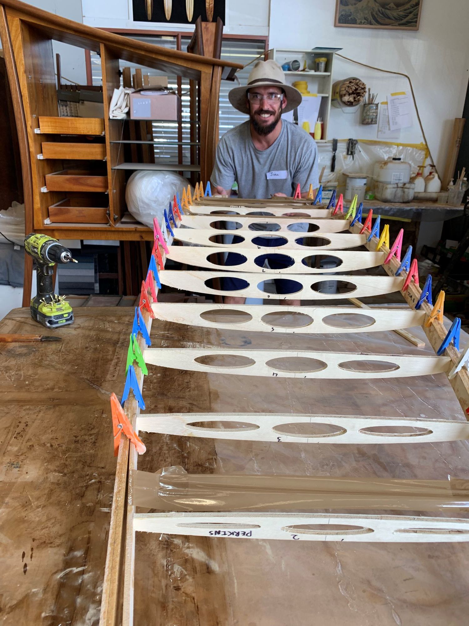 Jim is pretty impressed with his handywork and so are we !