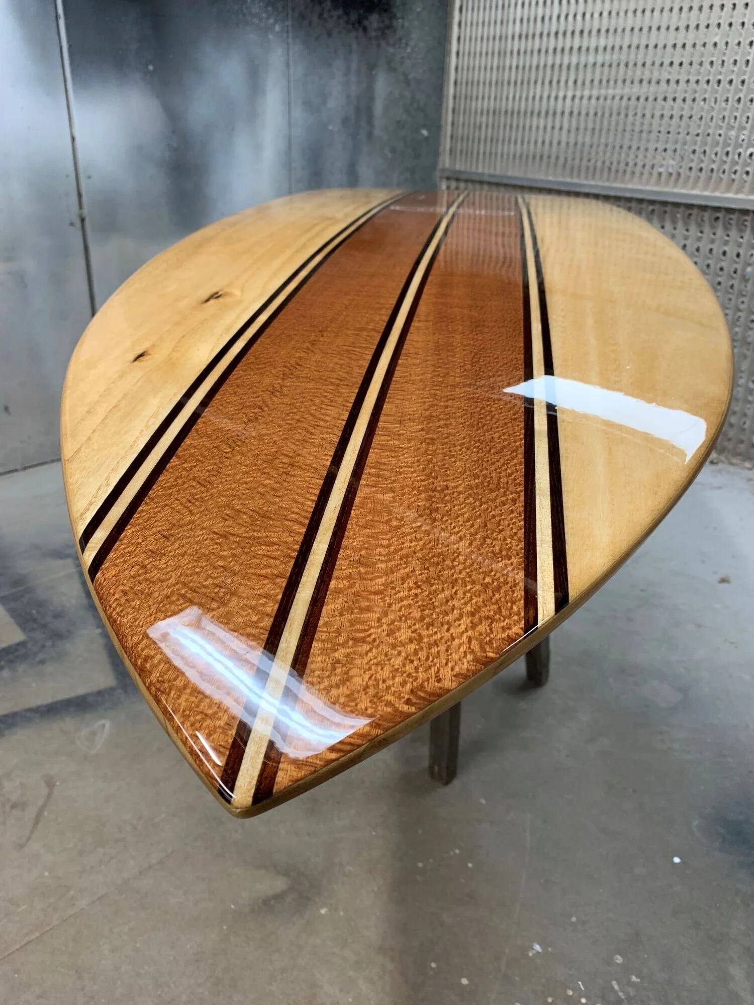 Glassing the timber surfboards — Bywater Design Furniture Restoration