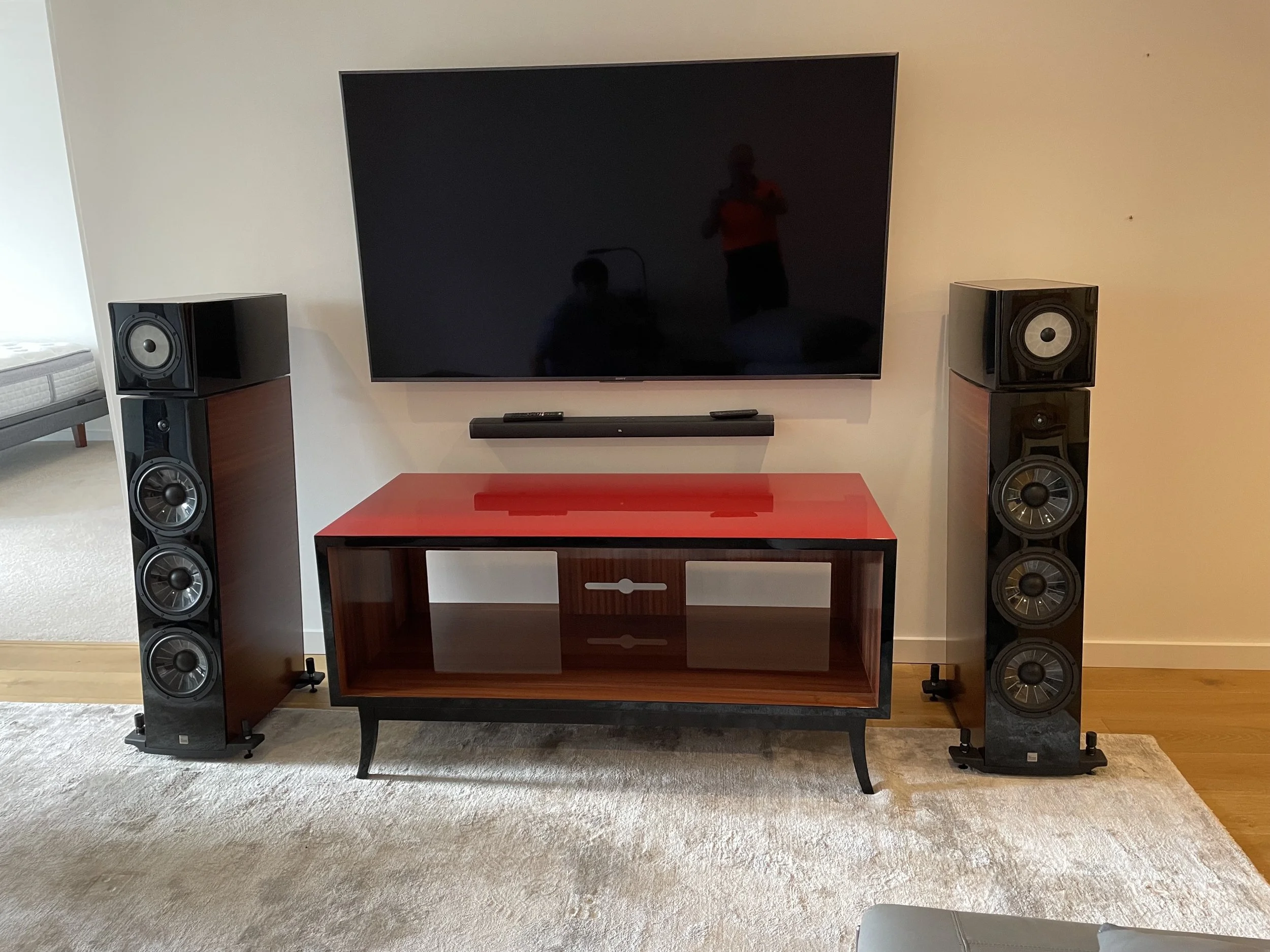 A showtsopping Red Hi Fi Cabinet
