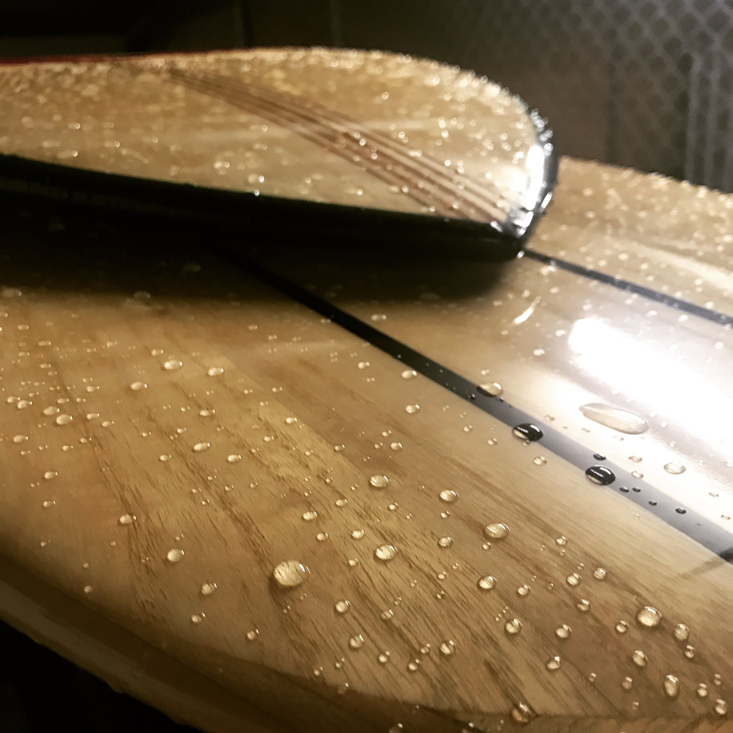 A wooden surfboard is many a splendid thing ...