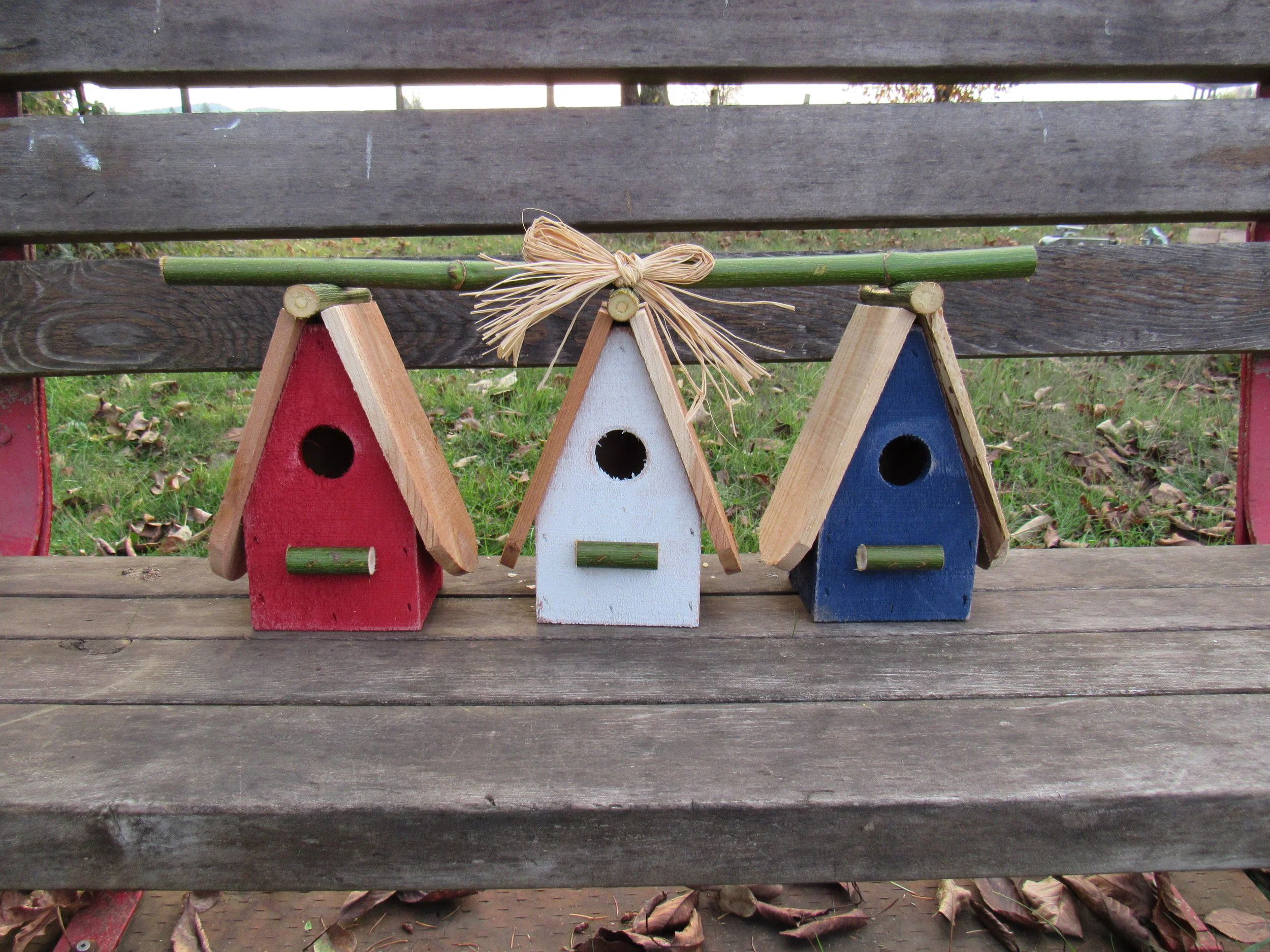 Set of 3 Birdhouses on Twig