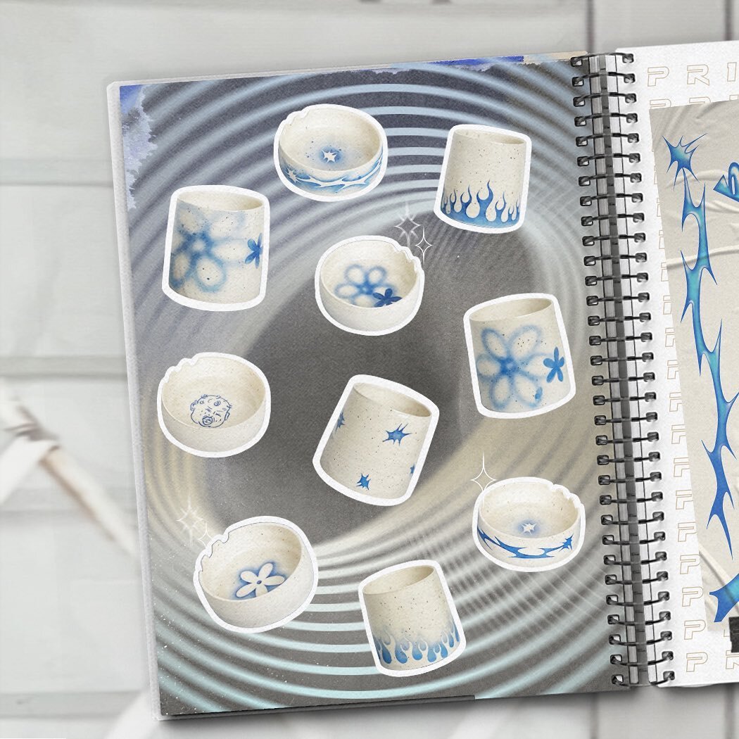 💙 Shop Update 💙 tomorrow March 8th @ 6PM MST over on www.betteroffstudio.com (-:

Very limited batch of ceramic goodz and risograph prints ✨

Shop update info and tips under profile highlights since it&rsquo;s been over a year since my last update!
