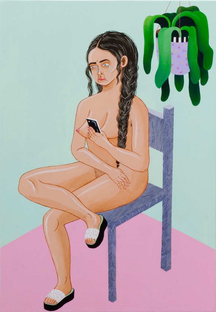 Portrait of a naked woman on a chair