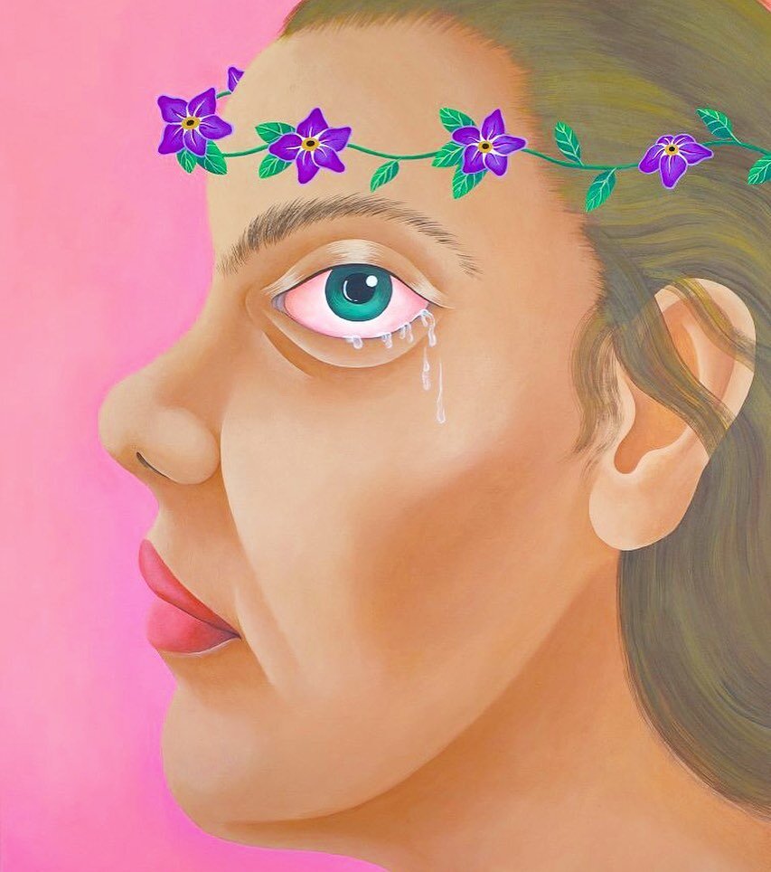 “Me looking at you” 👀 2022 will be on view at ✨ “Forget me not” ✨ 22-10-2022 @keteleer_gallery ✨✨ #antwerp #soloshow 
#selfportrait #art #painting #forgetmenot #detail