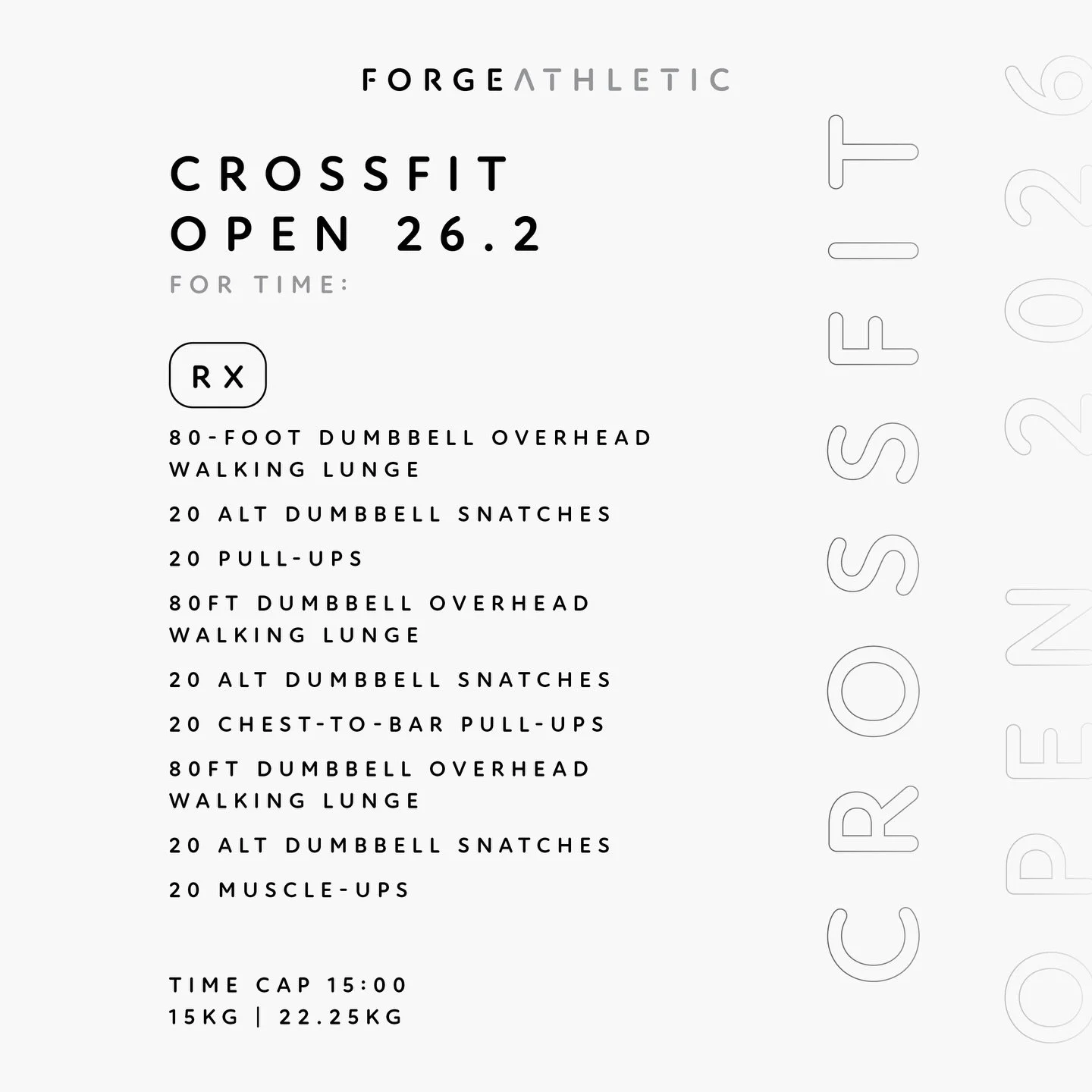Crossfit Open 26.2, we&rsquo;re ready for ya 💪🏼
-
⚒️ #forgeathletic