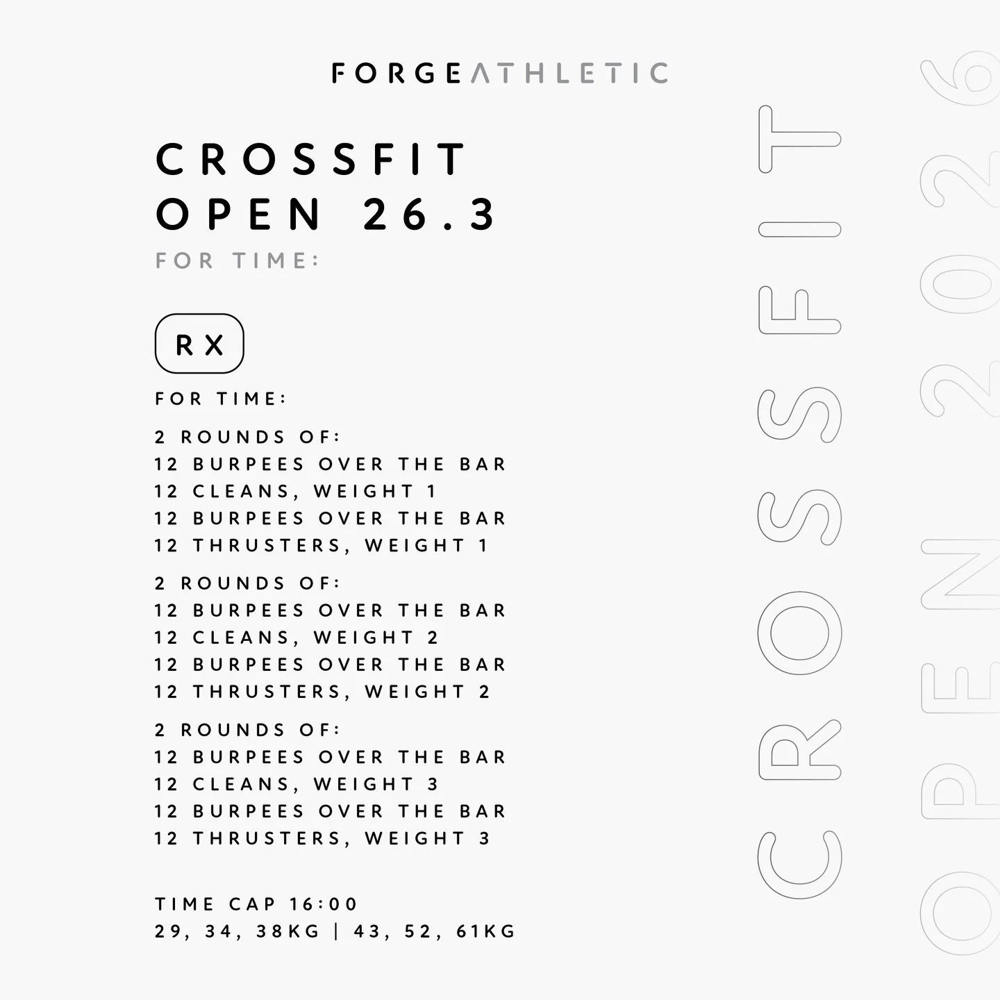The finale. 26.3, let&rsquo;s get after it team! 💪🏼
-
⚒️ #forgeathletic
