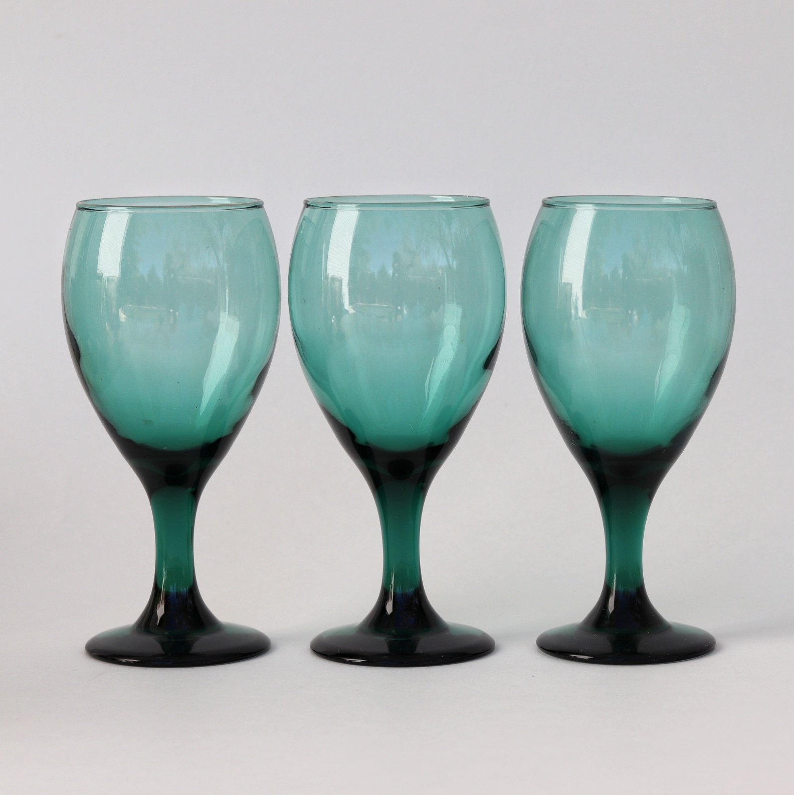 Vintage 'Libbey' Wine Glasses in 'Juniper Green' (Set of 4)