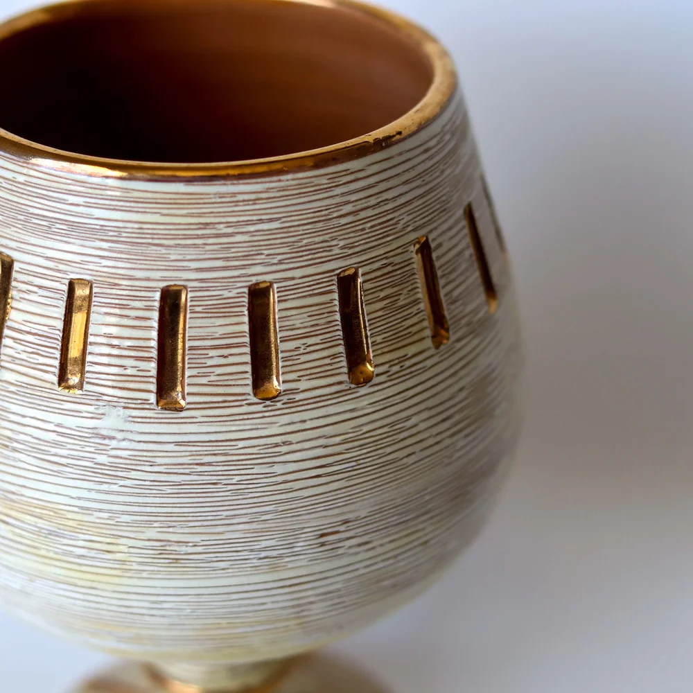 1960's Fratelli Fanciullacci Chalice Shaped Textured Italian