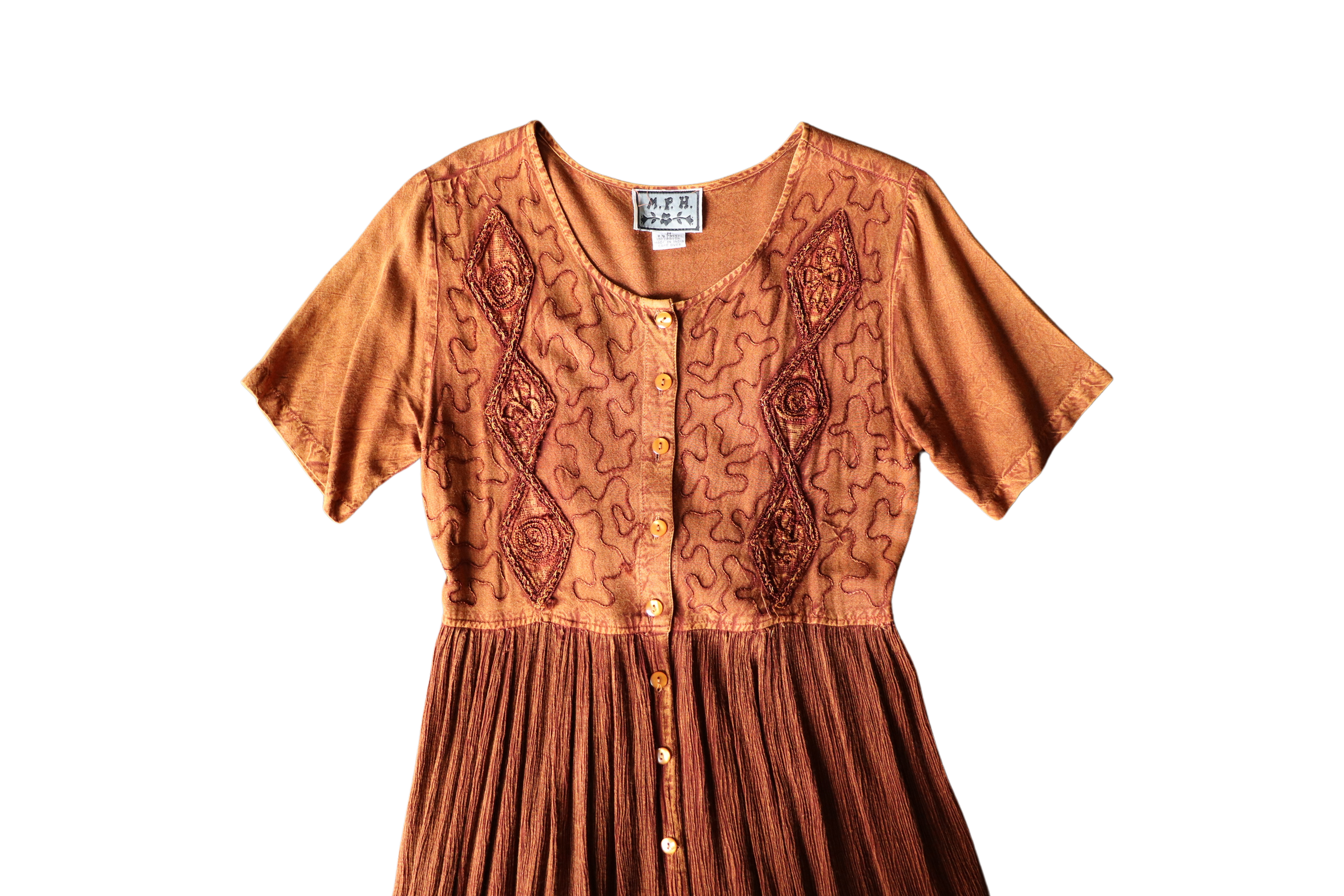 90s Vintage Copper Maxi Dress