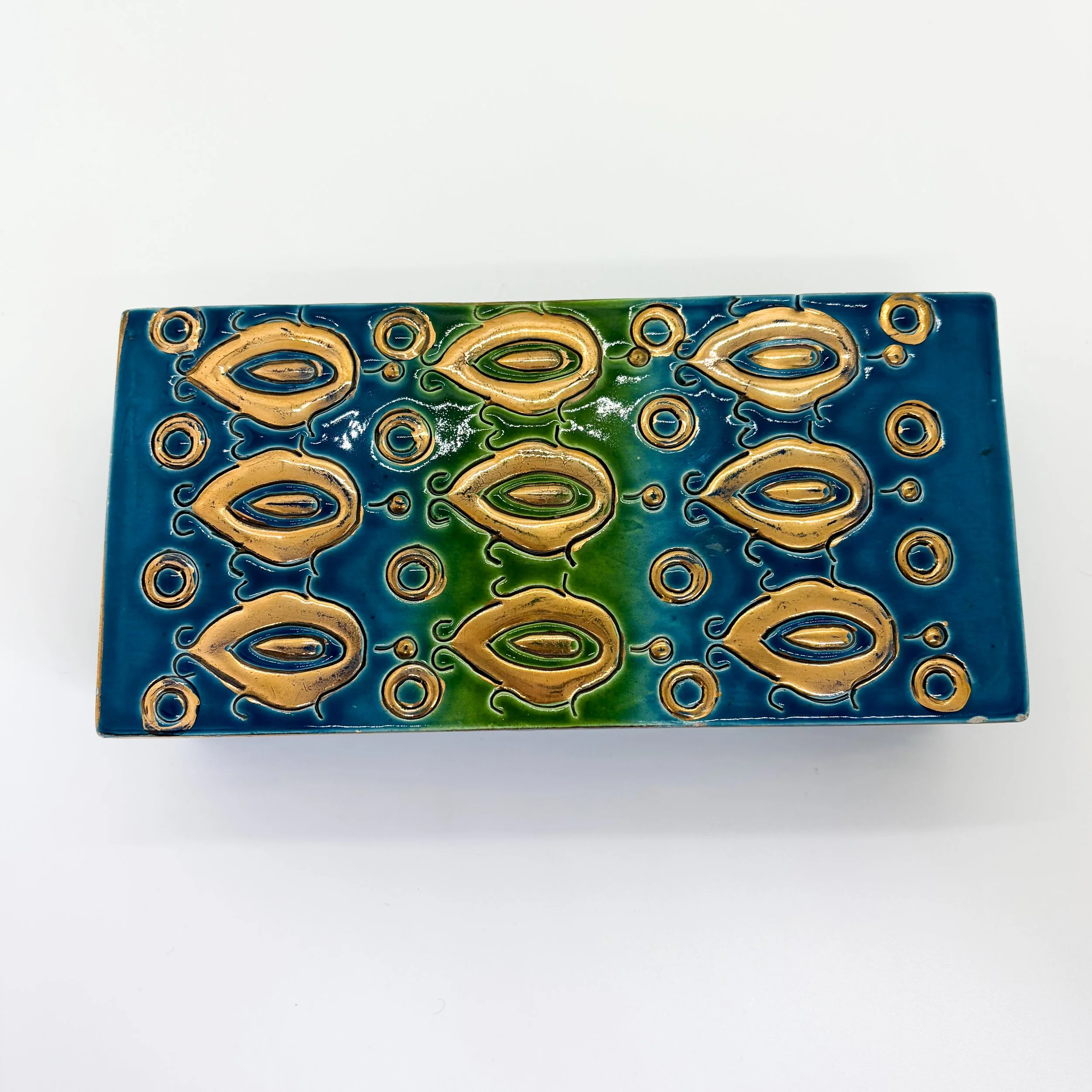 Bitossi Lidded Ceramic Box | Rimini Blue & Green Glaze, Italy, c.1960s ...