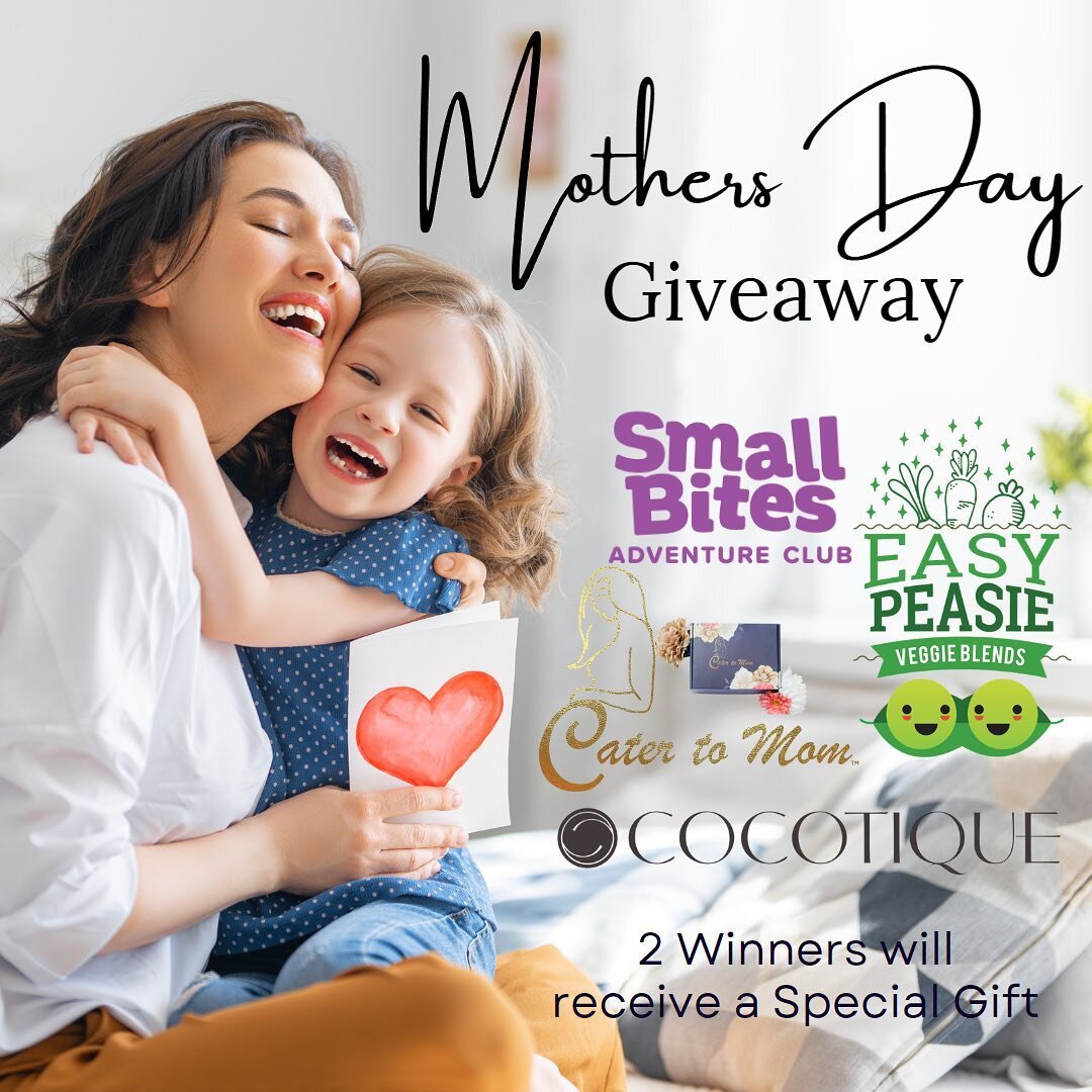 We've partnered with 3 other fantastic women-owned brands to give YOU an awesome Mother's Day Giveaway contest!

To enter, follow all 4 of us ( @easypeasieco @smallbitesclub @cocotique @catertomom ) on Instagram, comment on this post, and tag a frien