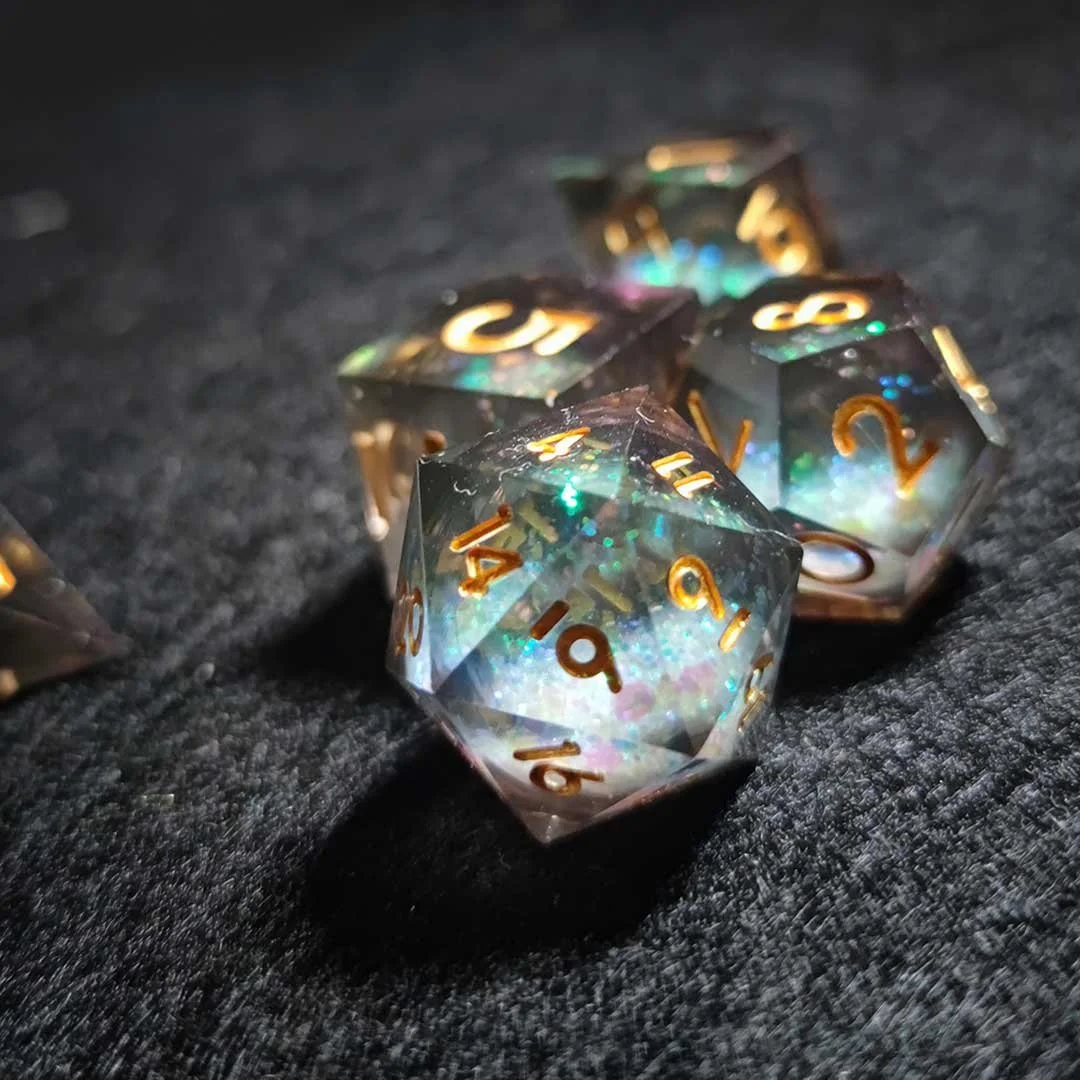 Stardust -Multicolore et noir - Set de dés en résine