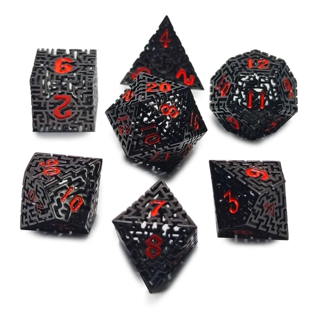 Ensemble de dés DND métalliques pour donjons et dragons - Accessoires RPG magiques