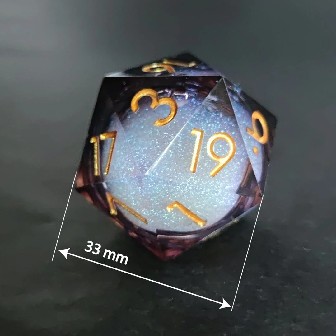 Stardust - Violet et noir- D20 jumbo en résine