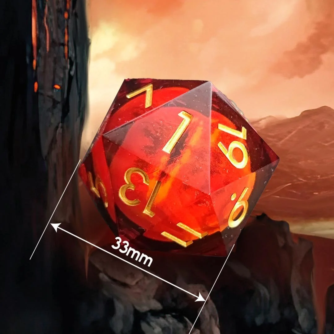 Oeil de Dragon mouvant - Orange- D20 jumbo en résine