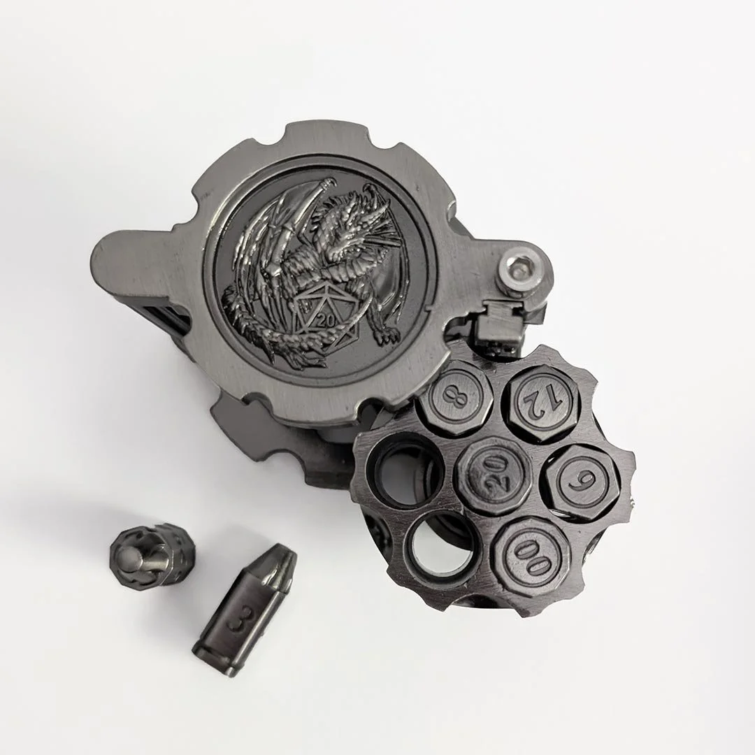 Dés Métal Cthulhu - Jeu De Balles Gyroscopique Revolver, Style Steampunk (neuf)