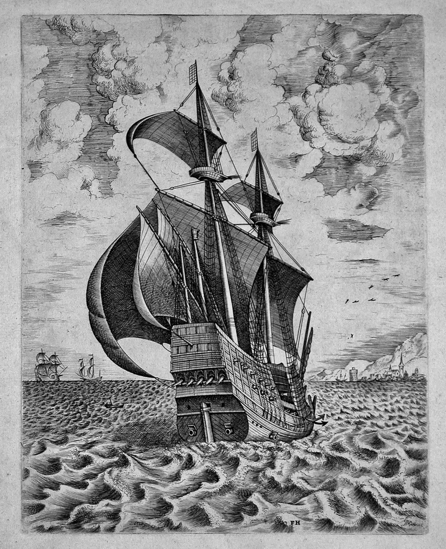 Armed Four-Master Sailing Towards a Port from The Sailing Vessels, 1561-65
