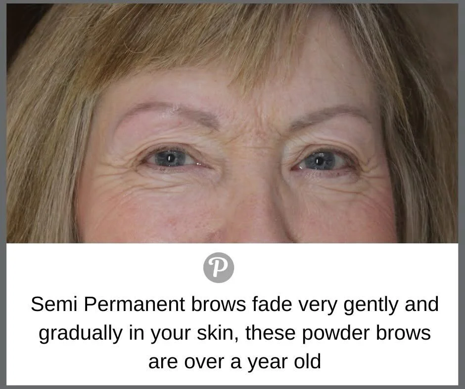 Semi Permanent Makeup is designed to fade gradually in your skin. Depending on the client&rsquo;s colouring and the result we are looking to achieve and therefore the pigment we use, our powder brow procedures can last anything up to 4 years. 
For a 
