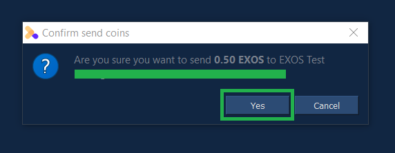 Confirm you really do want to send tokens to the specified address