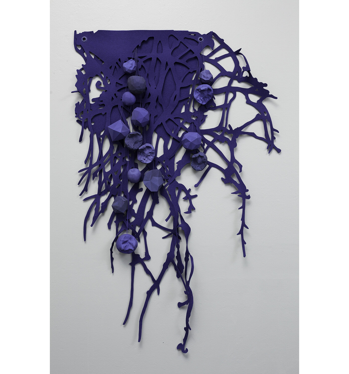 Garland With Peaches wool felt, 3d-printed nylon, string 57” x 36” x 5” | 2013