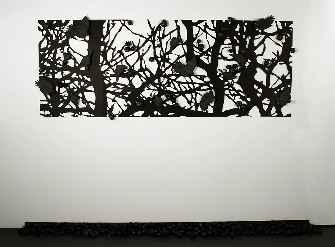  Arinae  porcelain, paper, carbonized apples  3” x 8” x 6”  |  2010   