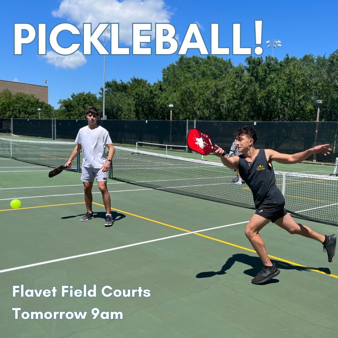 PICKLEBALL IS TOMORROW &amp; THERE IS STILL TIME TO REGISTER! Grab a friend and come de-stress from all the studying you've been doing. 

Swipe for more info and remember to register in the link in our bio! ✨🏓
