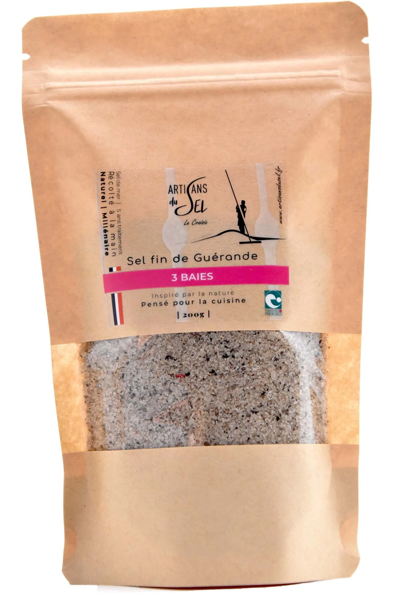 Sel fin de Guérande aux 3 Baies – Recharge 200g | Artisans du Sel