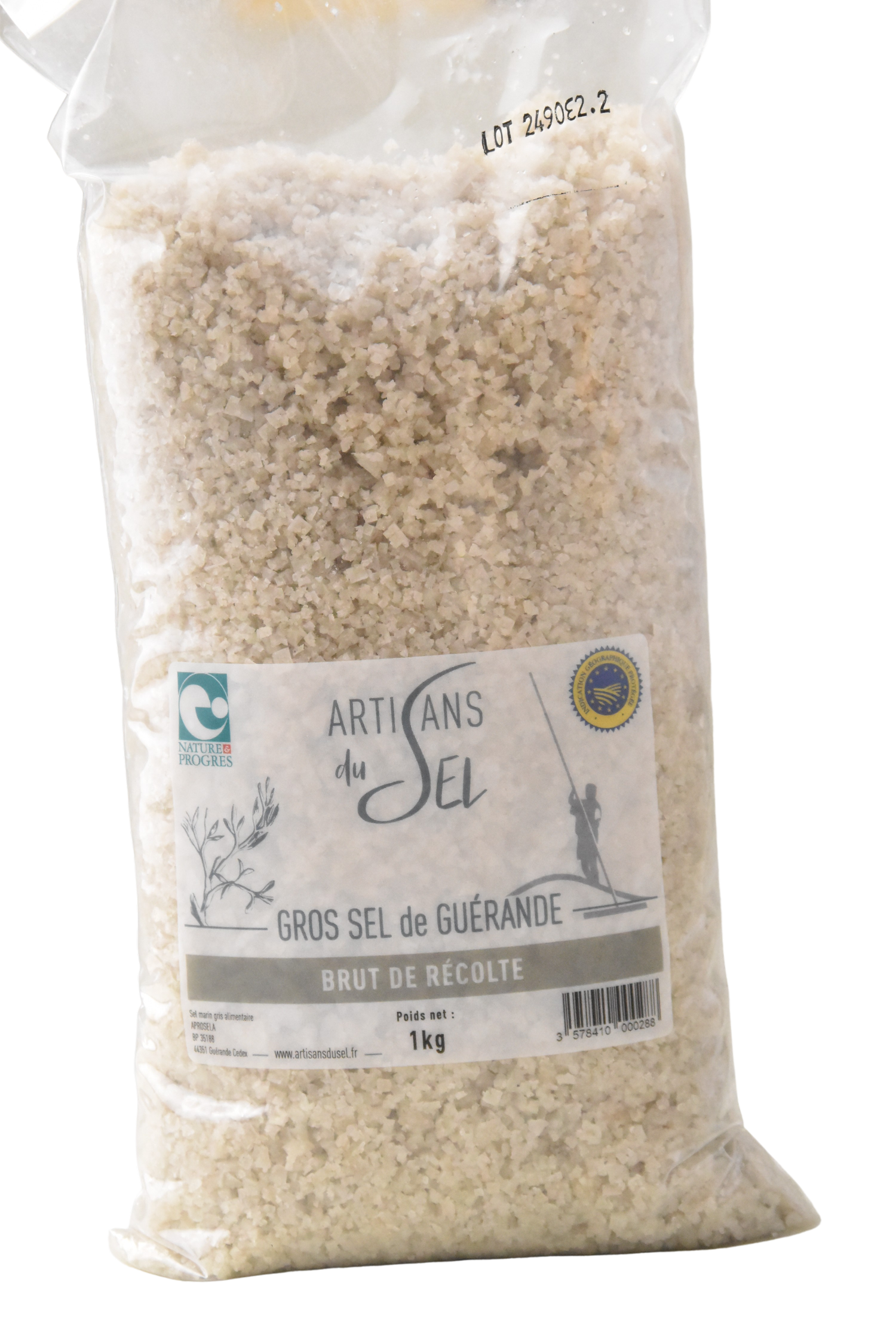 Gros sel de Guérande Bio 1 kg brut de récolte — Artisans du sel