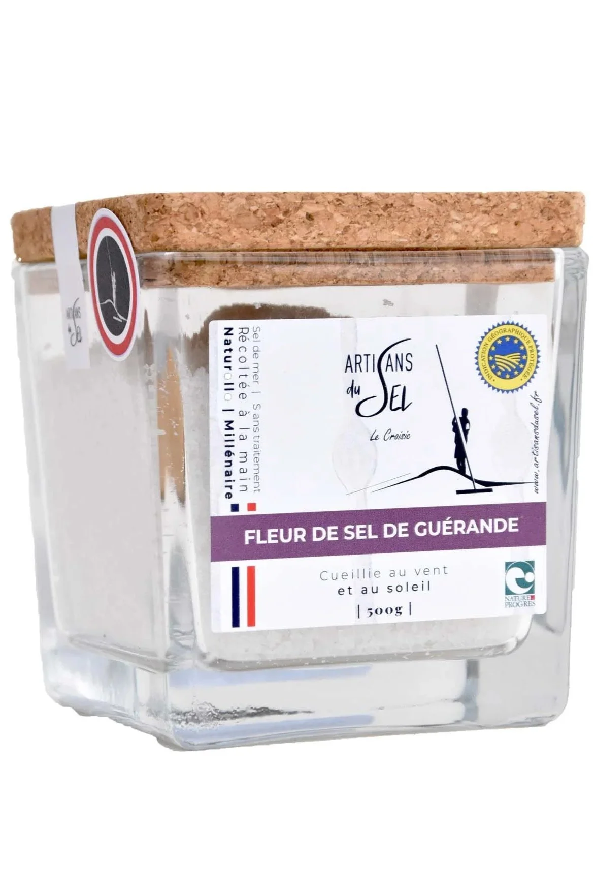 fleur de sel de guerande naturelle bio bocal italien 160gr.jpg