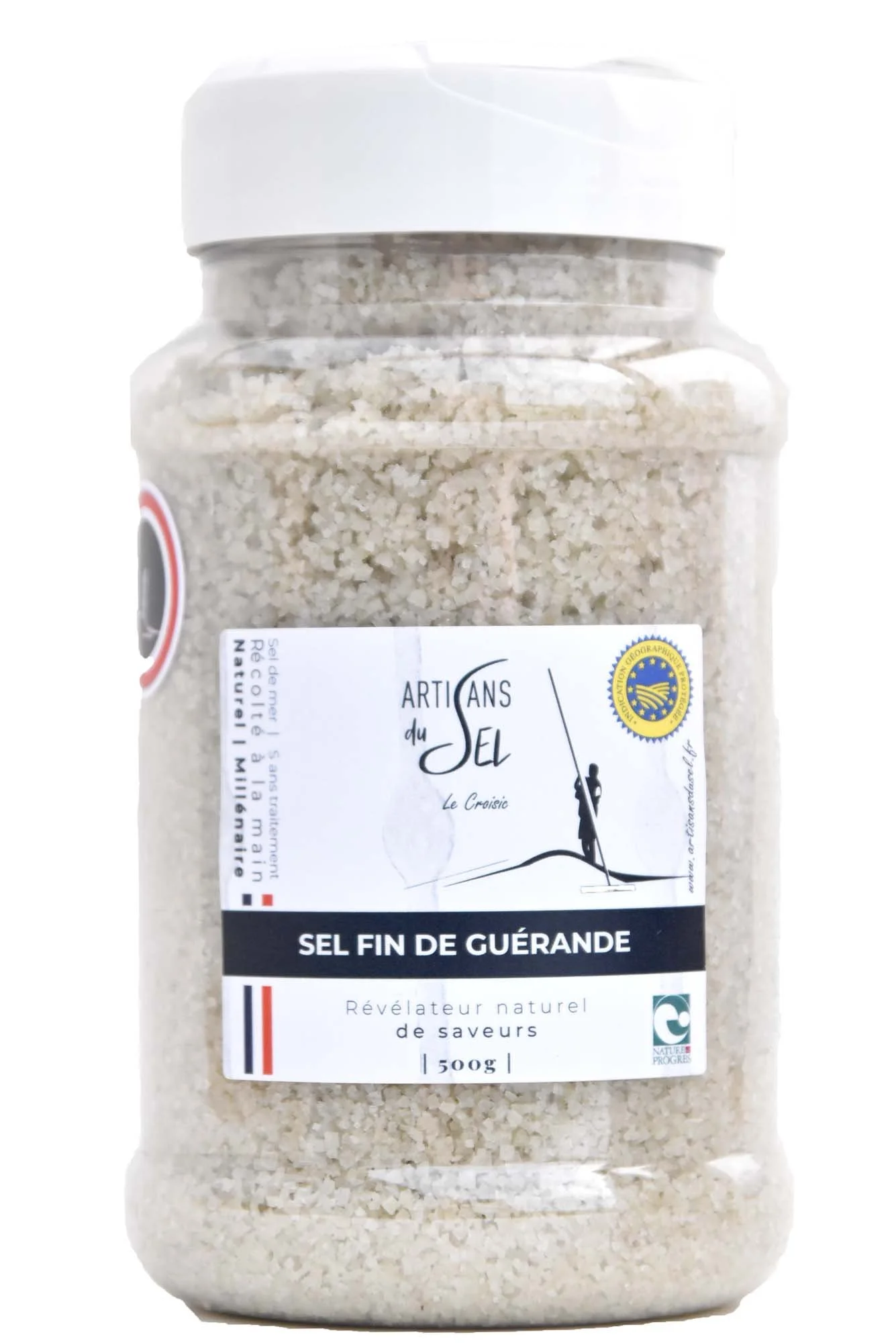 Sel Fin de Guérande IGP 500 g – Artisans du Sel | Sel Marin Naturel Non Raffiné, Tamisé (Non Broyé Non Chauffé) | Sans Additif