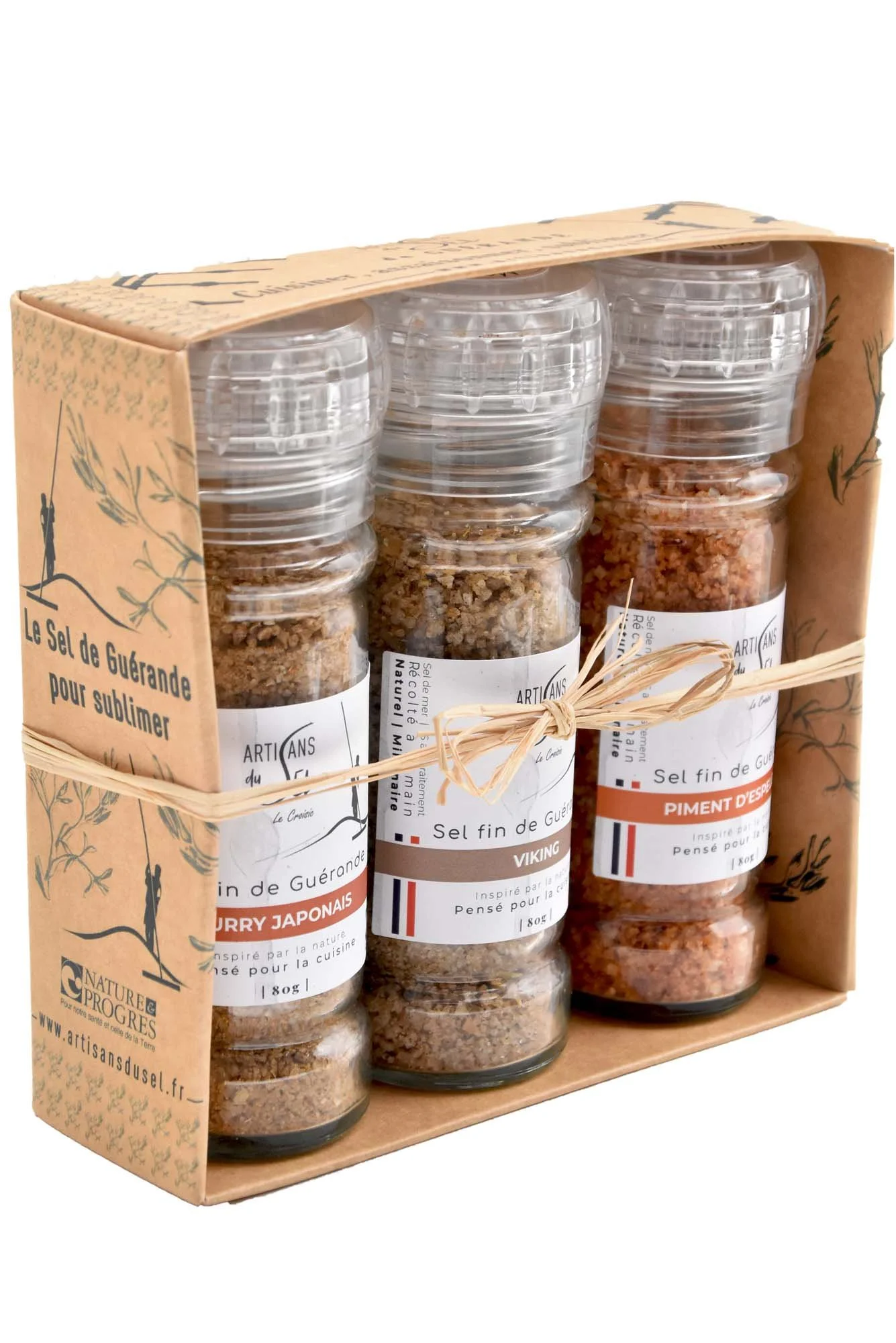 Coffret de 3 Moulins – Sel fin de Guérande IGP aux Épices  | Artisans du Sel