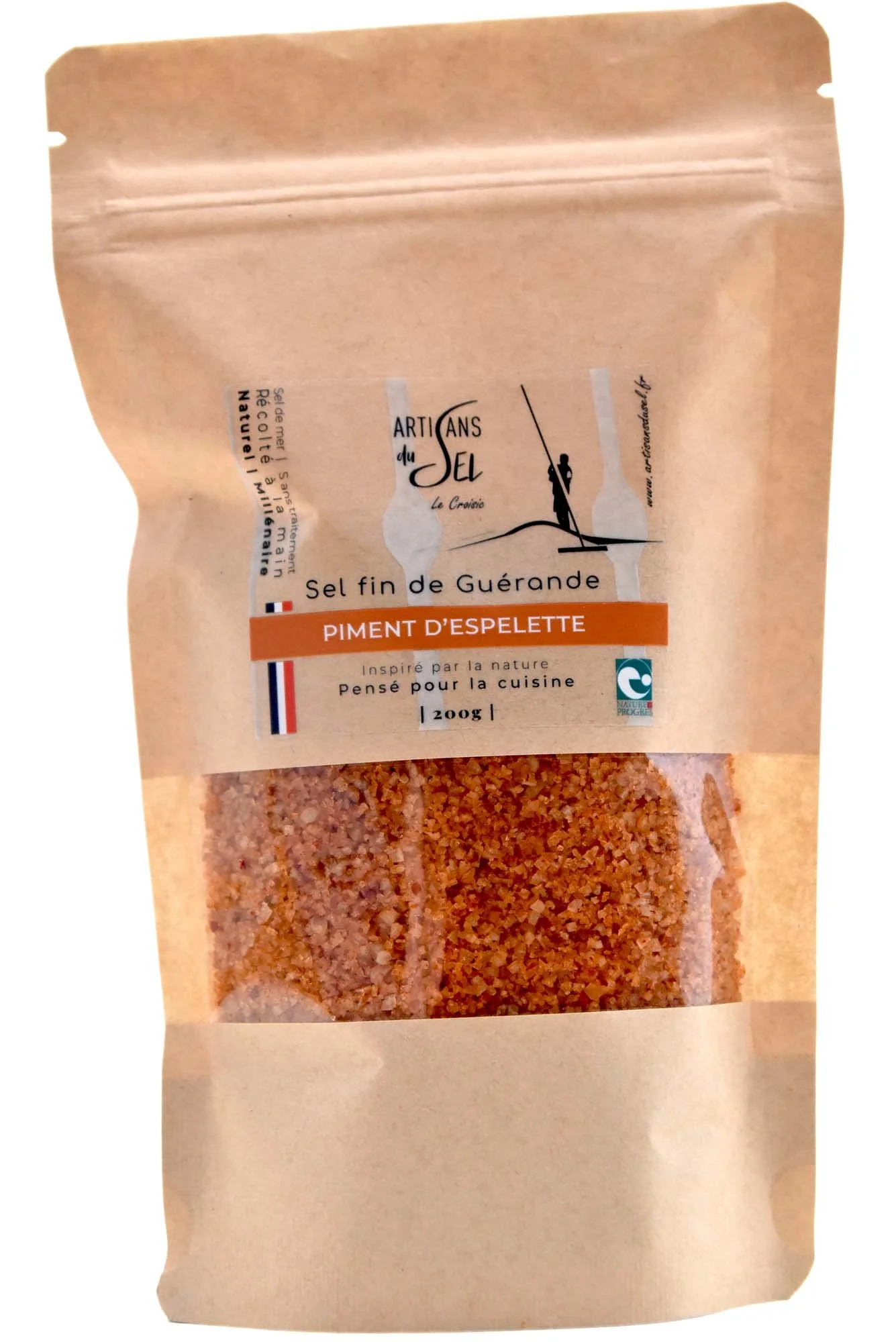 Sel fin de Guérande au piment d'Espelette biologique 200gr | Artisans du Sel
