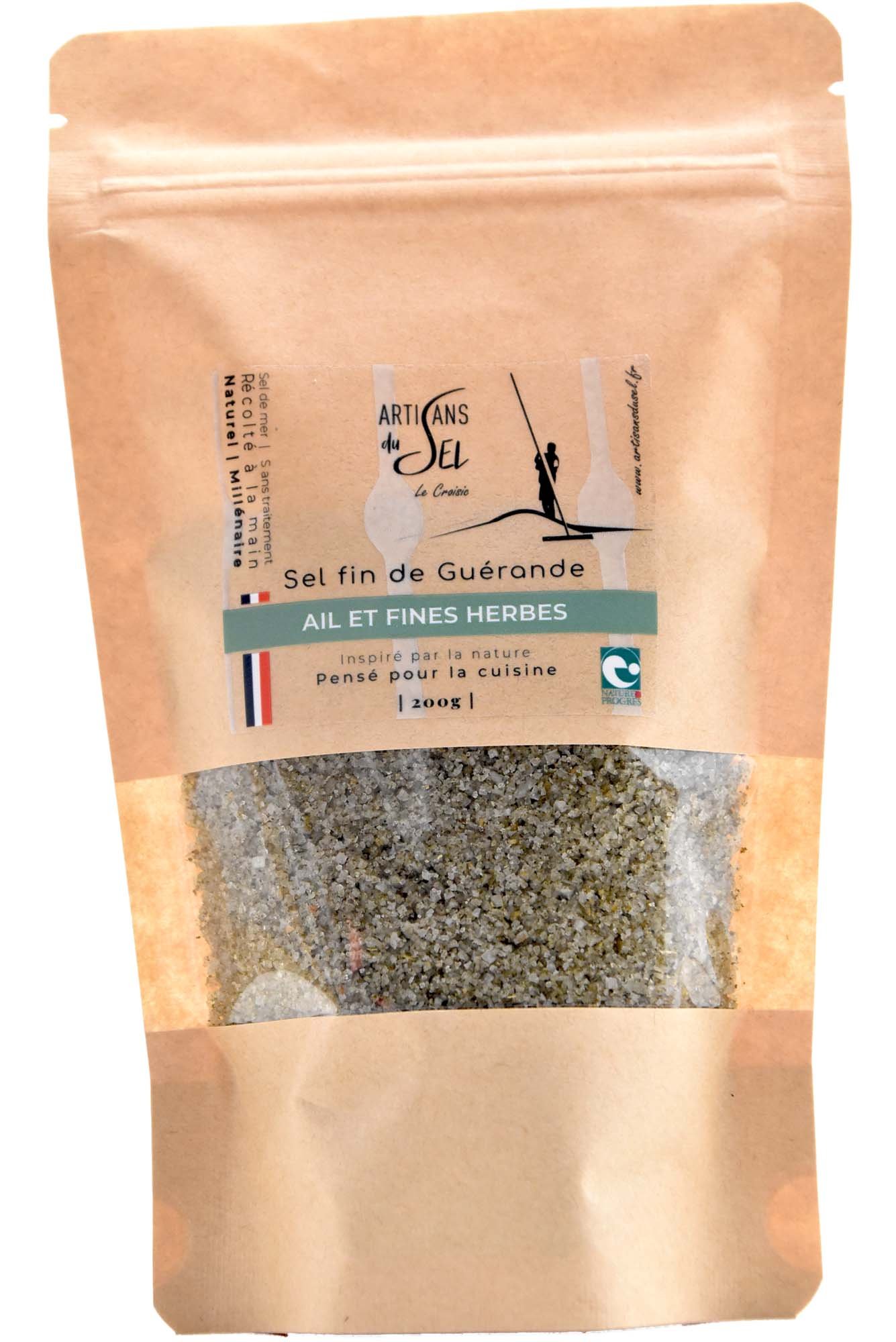 Sel fin de Guérande à l’Ail & Fines Herbes – Recharge 200g | Artisans du Sel