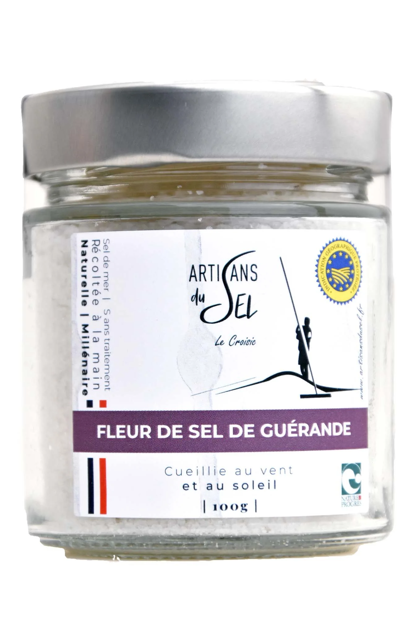 Fleur de Sel de Guérande IGP 150g – Artisans du Sel | Récoltée à la Main, 100% Naturelle | Sel Marin Non Raffiné | Cristaux Délicats, Finition Gastronomique