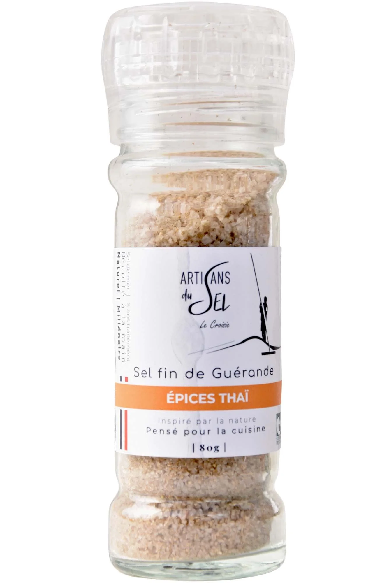 Sel Fin de Guérande IGP Épices Thaï 80g – Artisans du Sel | Sel Marin Non Raffiné, Tamisé | Assaisonnement Gourmet Sans Additif