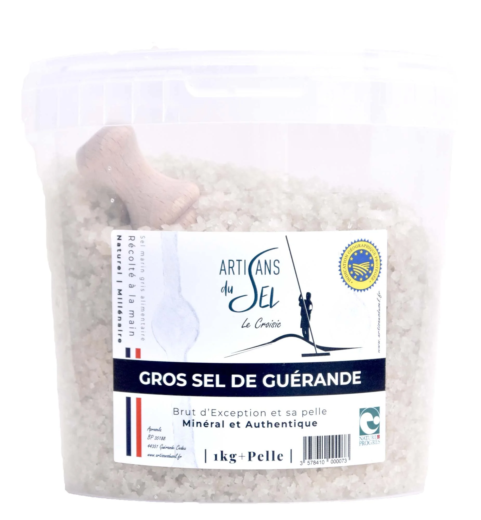 Gros sel de Guérande 1kg GRIS – Artisans du Sel | Sel Marin Naturel Non Raffiné | Sans Additif