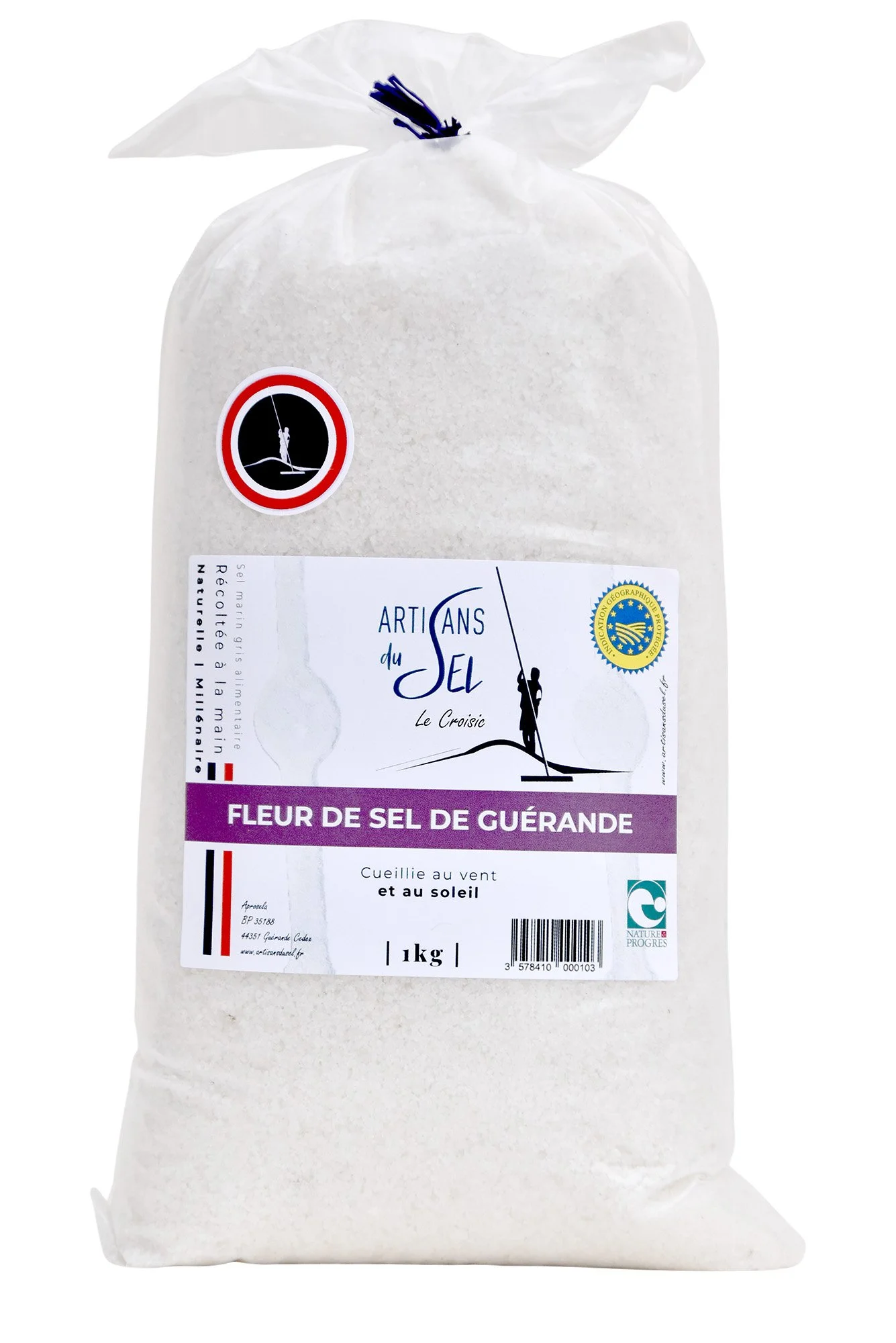 Fleur de Sel de Guérande IGP - Sachet 1 kg - Artisans du sel