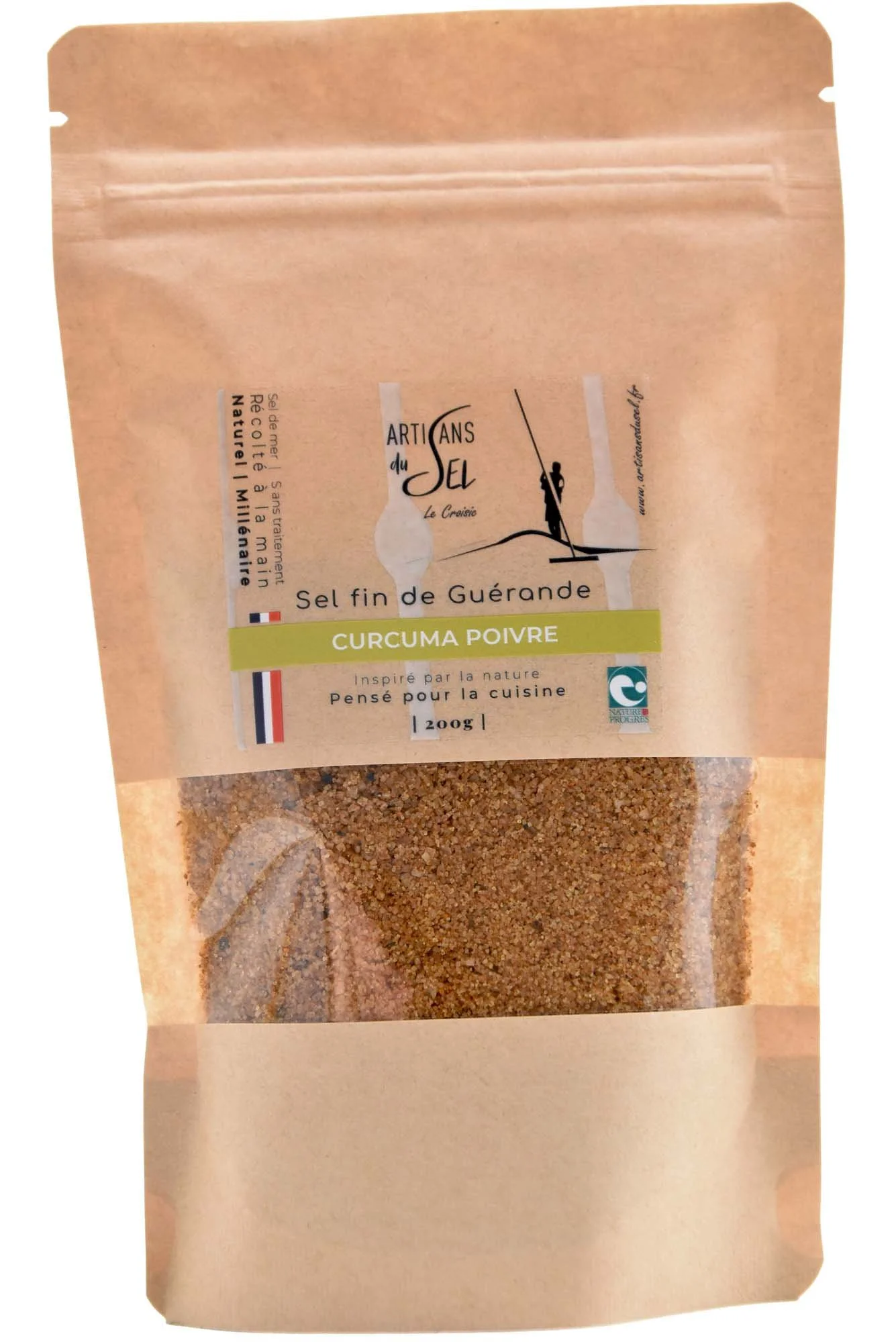 Sel fin de Guérande Curcuma & Poivre Noir de Madagascar – Recharge 200g | Artisans du Sel